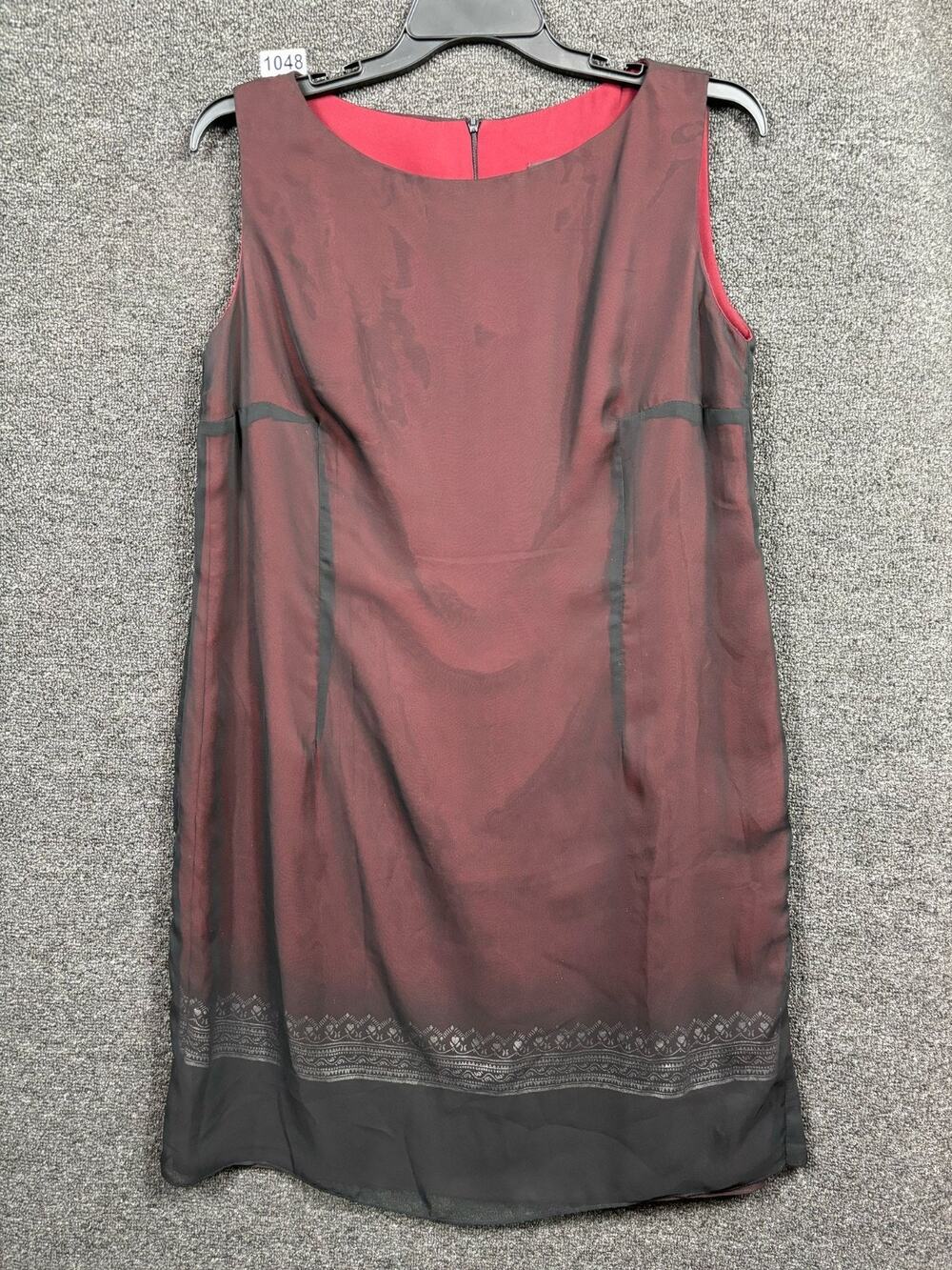Mica Sheath Midi Dress Womens Size 20 Black Red Sleeveless Round Neck Back Zip